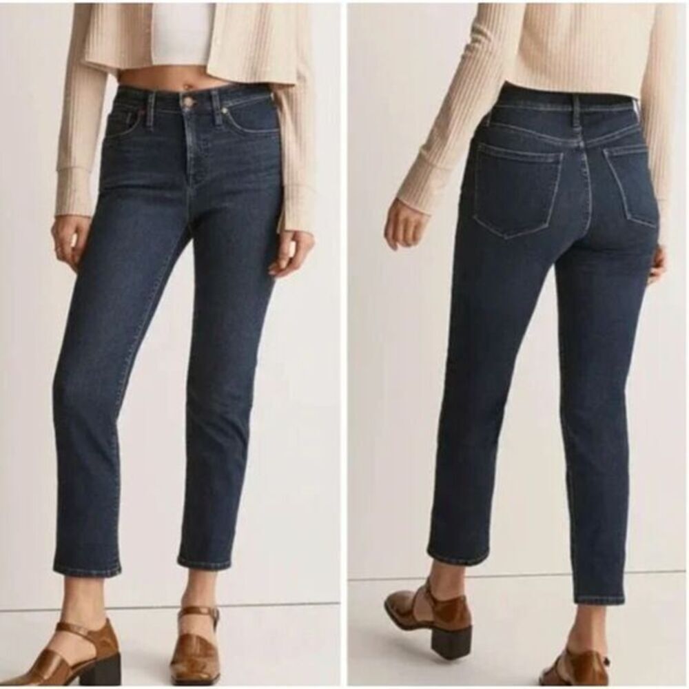 NEW Madewell Mid-Rise Stovepipe Jeans in Dahill Wash, 23